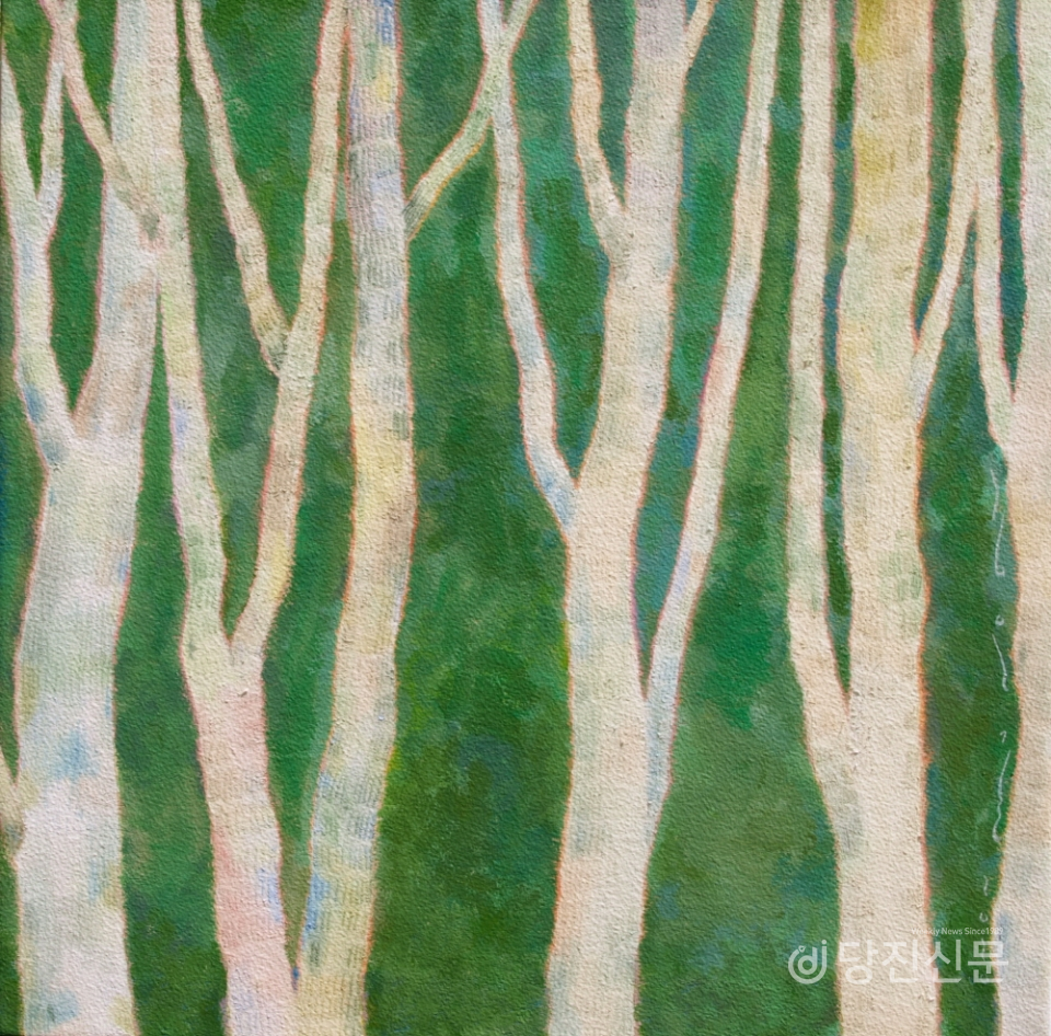 숲, acrylic on watercolor paper, 46cm x 46cm