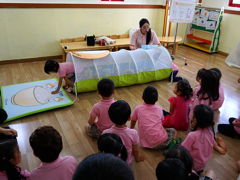 꿈동산어린이집에서 열린 쌀음식 먹기 교육(사진제공 당진시)