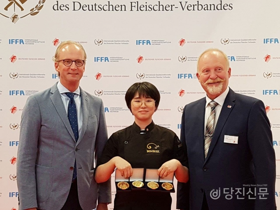 김지선 대표는 2019년 식육전문박람회인 IFFA에서 육제품 품질 경진대회에서 50점 만점을 맞아 금메달을 수상했다. ⓒ김지선 대표 제공