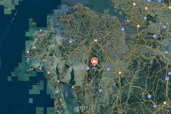 가야산 위치도. ⓒ이인화 제공