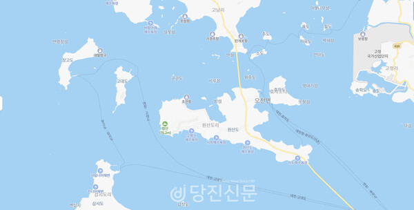 보령시 오천면 원산도 주변 효자도,고대도 장고도, 삽시도 등의 섬들. ⓒ이인화 제공