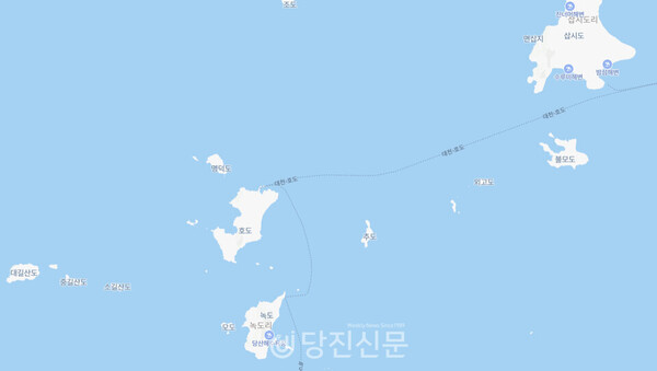 보령시 오천면 호도 주변 녹도, 불모도, 대길산도 등의 섬들. ⓒ이인화 제공