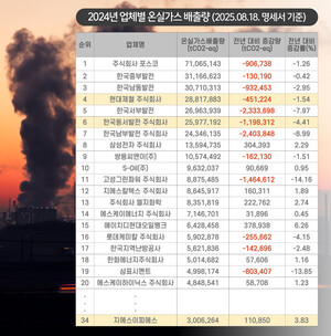 2024년 온실가스 배출 현대제철 4위로 상승..동서발전 6위 유지 - 뉴스 썸네일 이미지